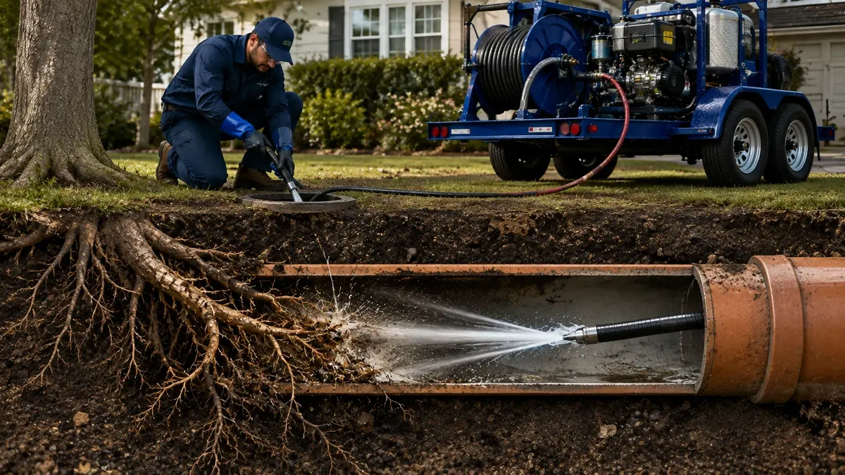 Tree Root Removal with Hydro Jetting in Lakewood